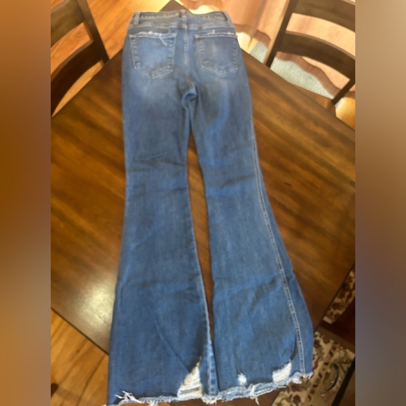 Flying Monkey High Rise Distressed Blue Jeans - Picture 3 of 8